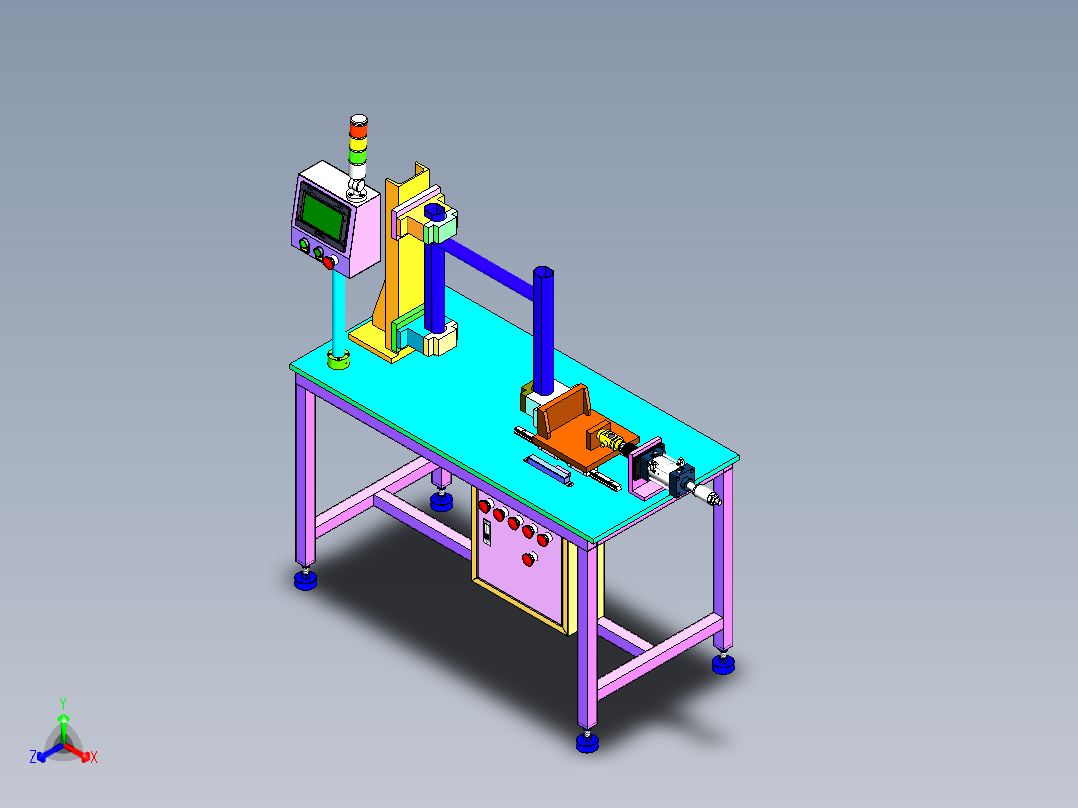 H型脚架疲劳测试机sw16可编辑正等轴测图