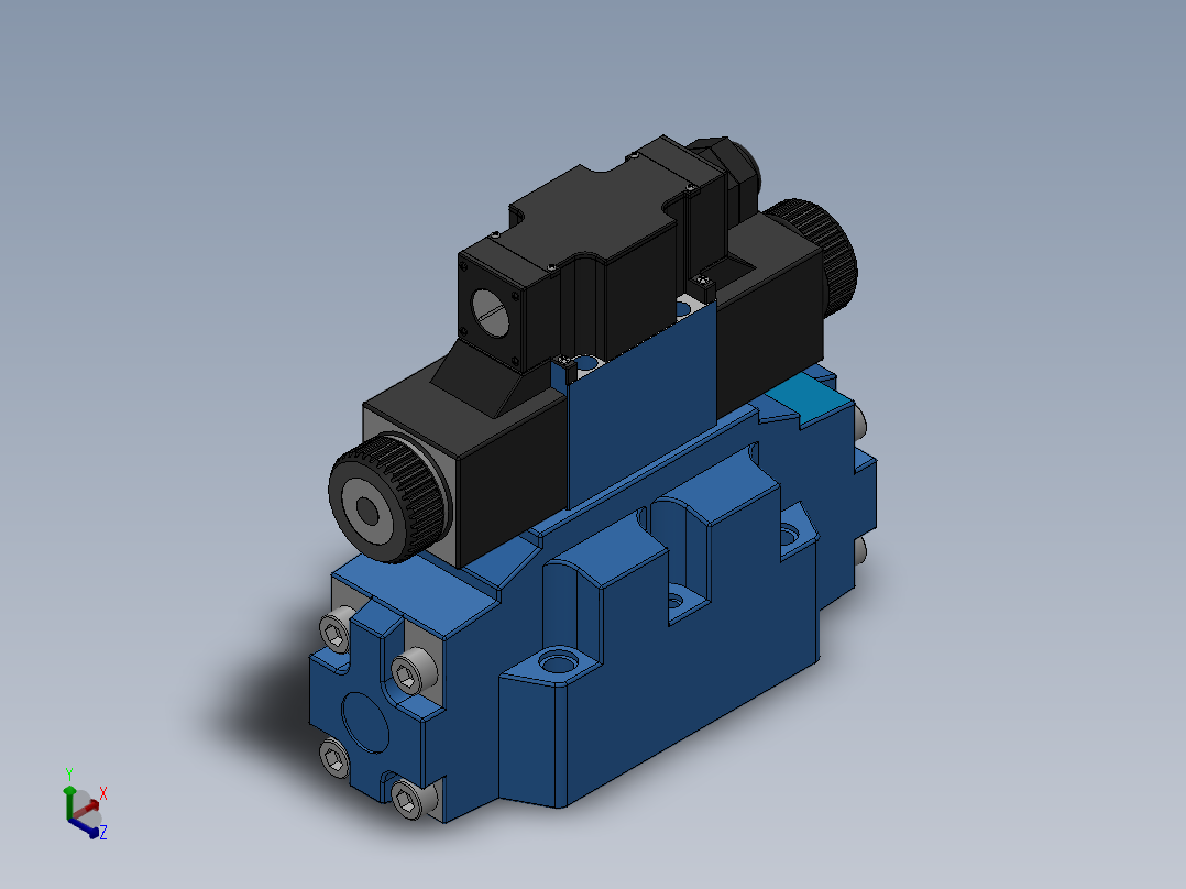 FWH-04交流线盒式电液换向阀正等轴测图