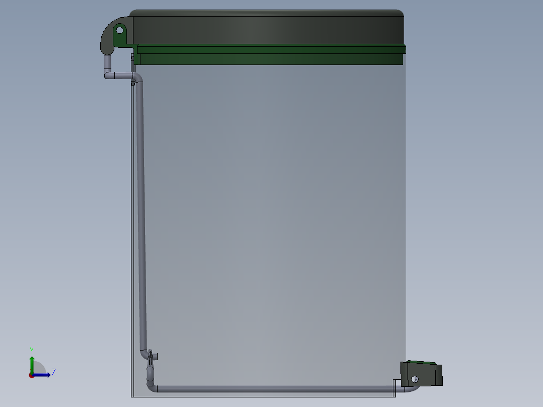 脚踏式垃圾筒左视图