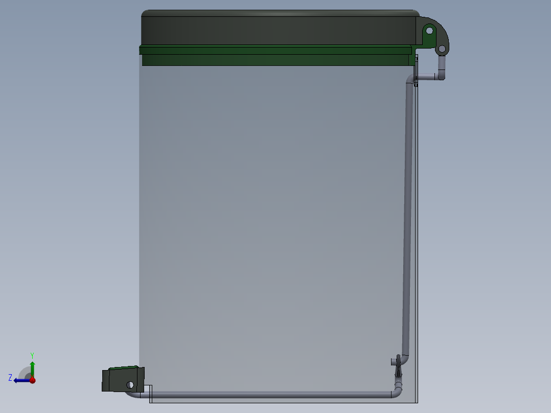 脚踏式垃圾筒右视图