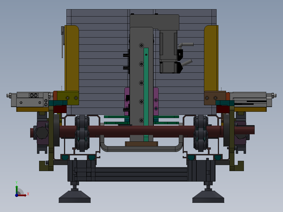 伺服定位托盘自动空盘拆垛满盘码垛倍速链输送系统前视图