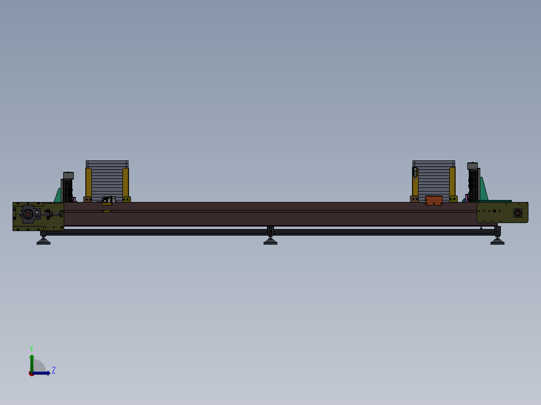伺服定位托盘自动空盘拆垛满盘码垛倍速链输送系统左视图