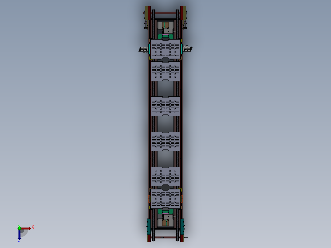 伺服定位托盘自动空盘拆垛满盘码垛倍速链输送系统俯视图