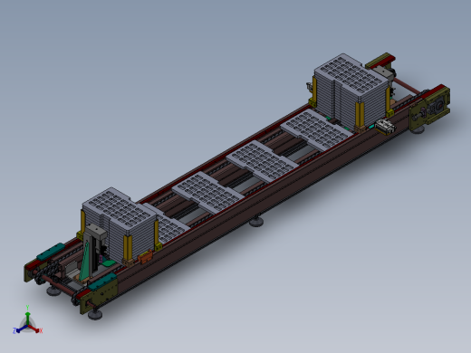 伺服定位托盘自动空盘拆垛满盘码垛倍速链输送系统正等轴测缩略图