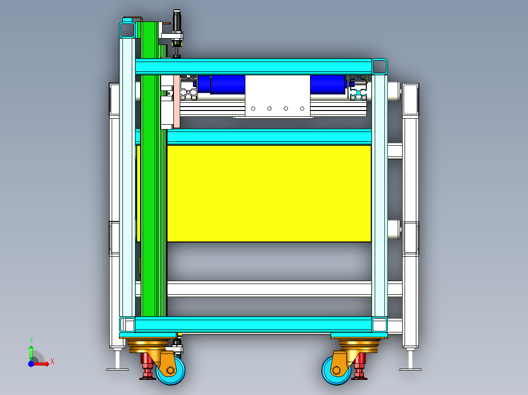 双层滚筒线设计前视图