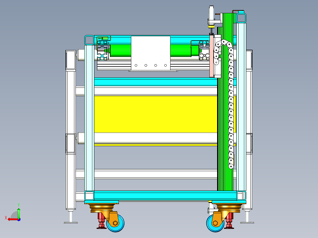 双层滚筒线设计后视图