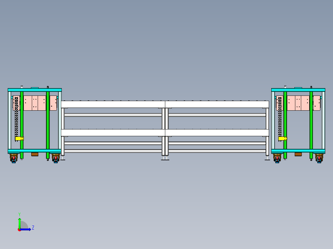 双层滚筒线设计左视图