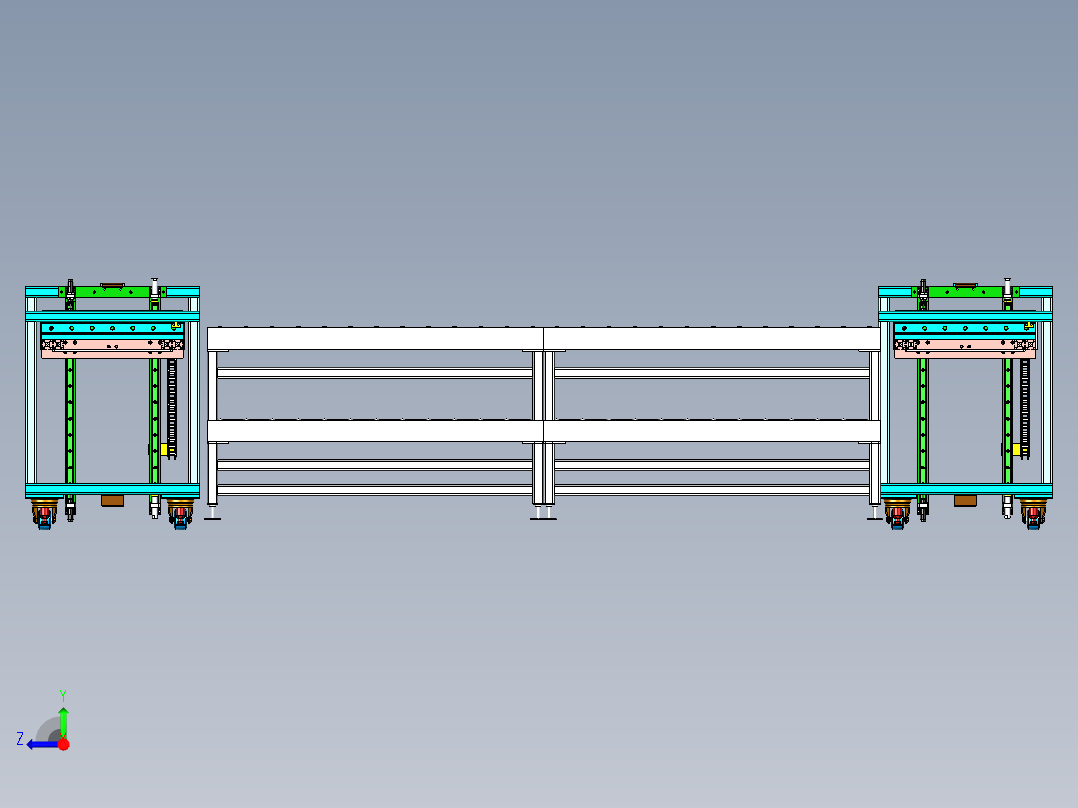 双层滚筒线设计右视图