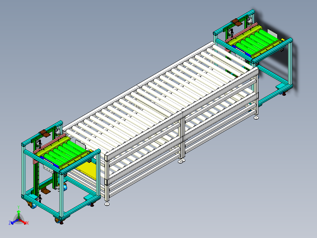 双层滚筒线设计正等轴测图