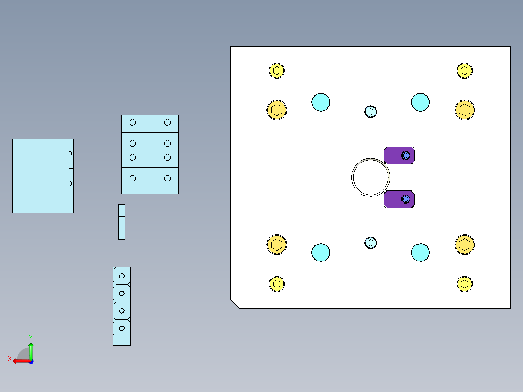 感应头配件（多腔拼模）后视图