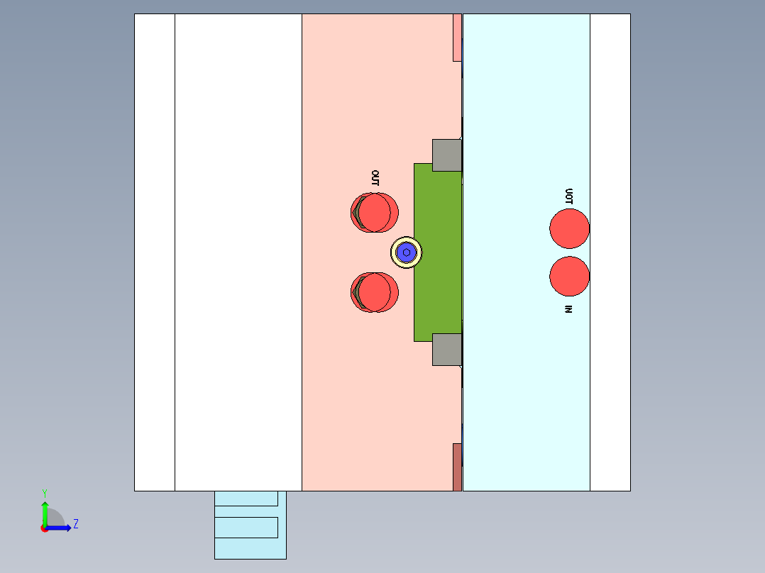 感应头配件（多腔拼模）左视图
