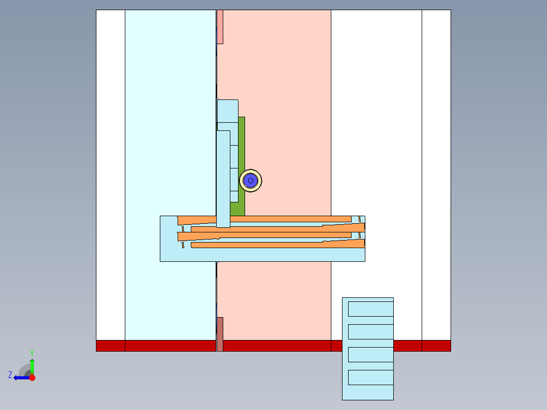 感应头配件（多腔拼模）右视图