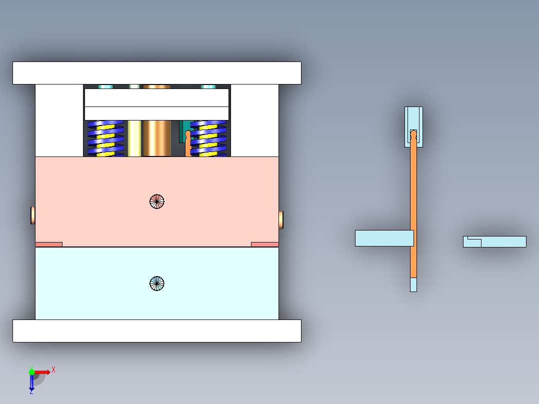 感应头配件（多腔拼模）俯视图
