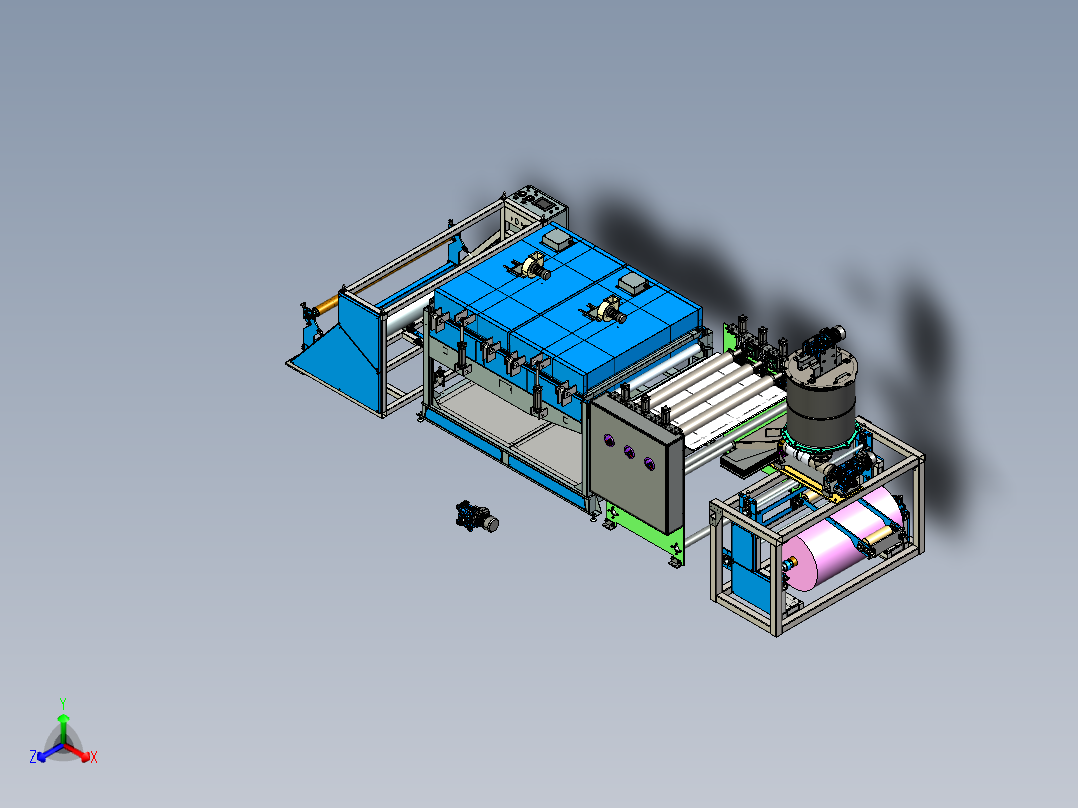 A2004573-木质聚合物复合材料生产线正等轴测图
