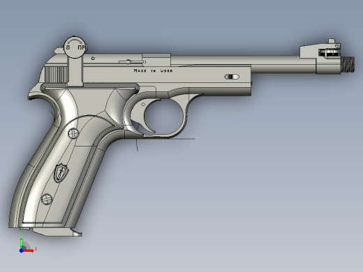 手枪左轮冲锋枪老式狙击步枪设计3D图纸margolin-mcm-vostok-22lr-ca-1960 STP IGS前视缩略图