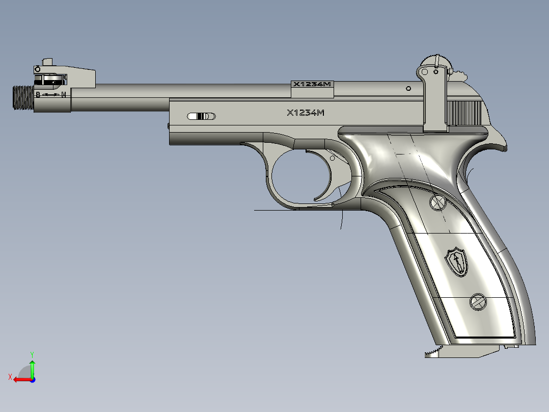 手枪左轮冲锋枪老式狙击步枪设计3D图纸margolin-mcm-vostok-22lr-ca-1960 STP IGS后视图