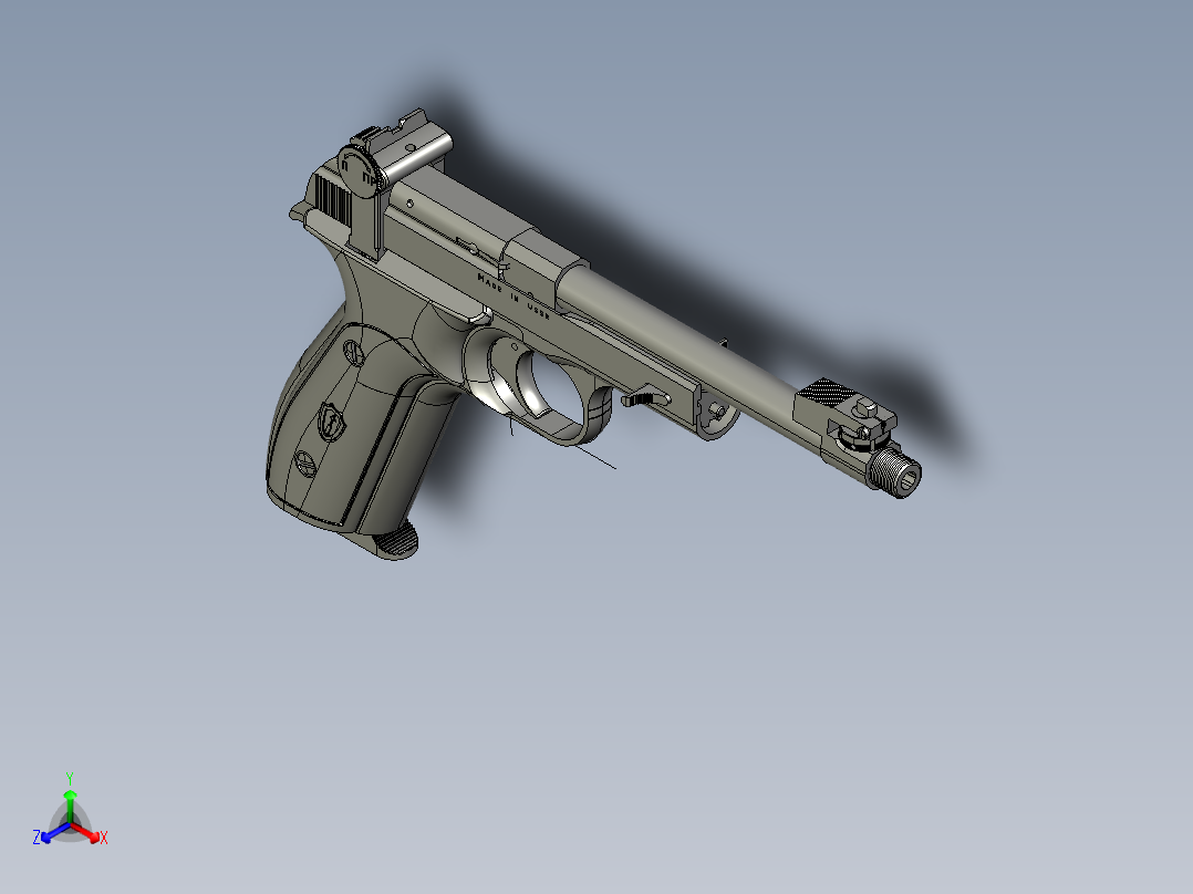 手枪左轮冲锋枪老式狙击步枪设计3D图纸margolin-mcm-vostok-22lr-ca-1960 STP IGS正等轴测图