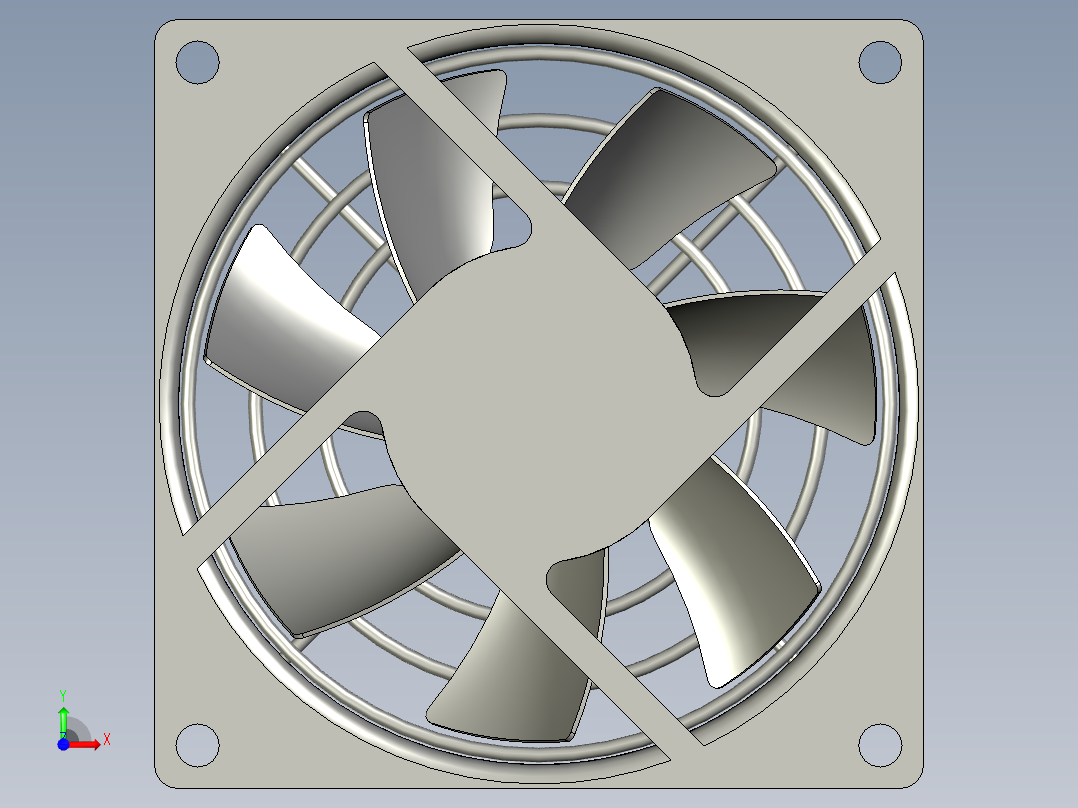8025FXDS尺寸80x80x25-24V带铁丝护盖前视图