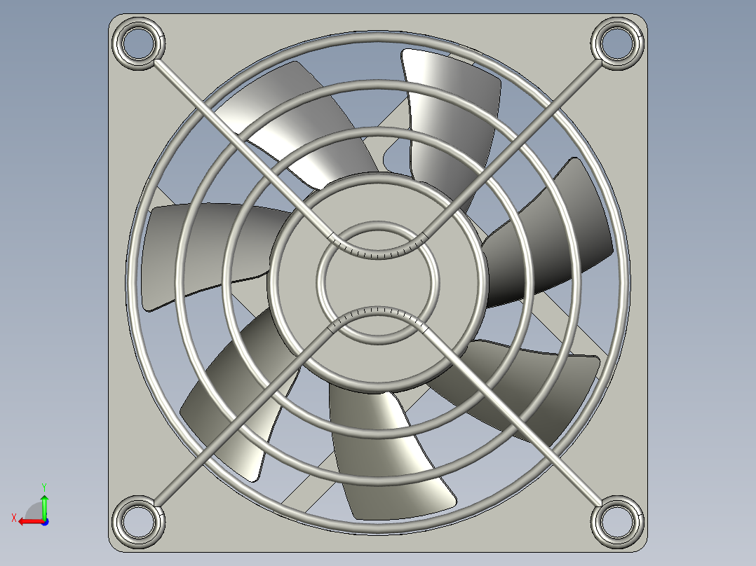 8025FXDS尺寸80x80x25-24V带铁丝护盖后视图