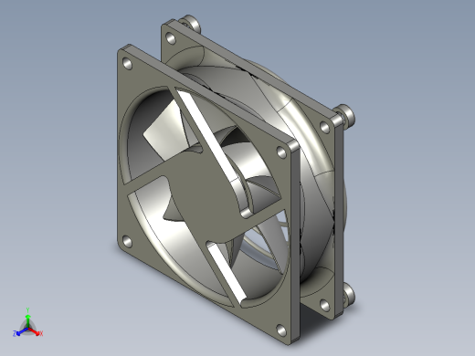 8025FXDS尺寸80x80x25-24V带铁丝护盖正等轴测缩略图