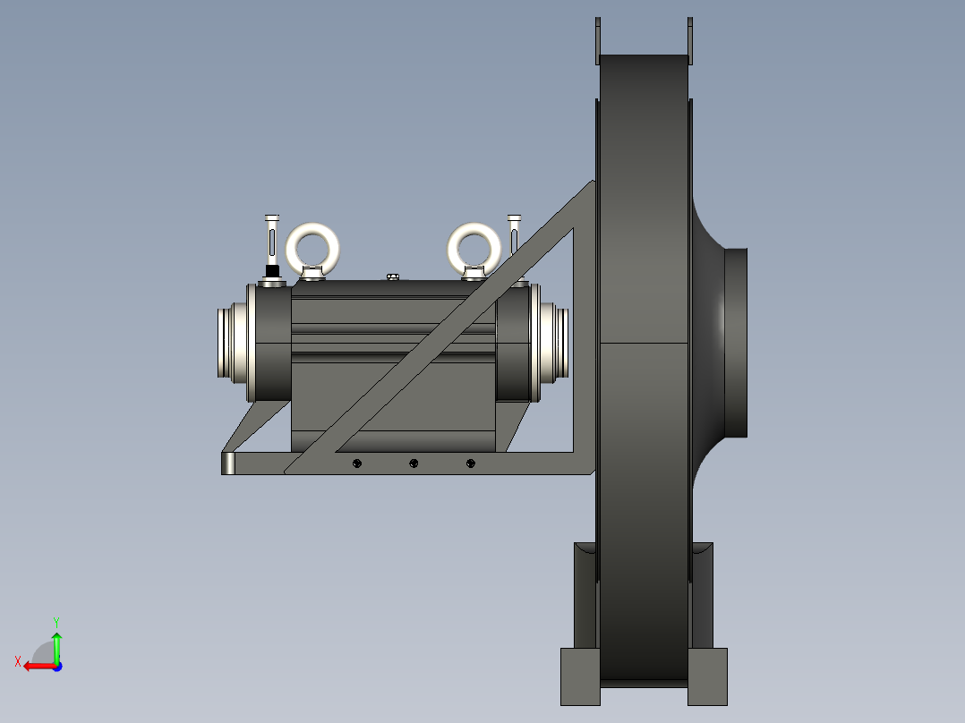风机驱动桥后视图