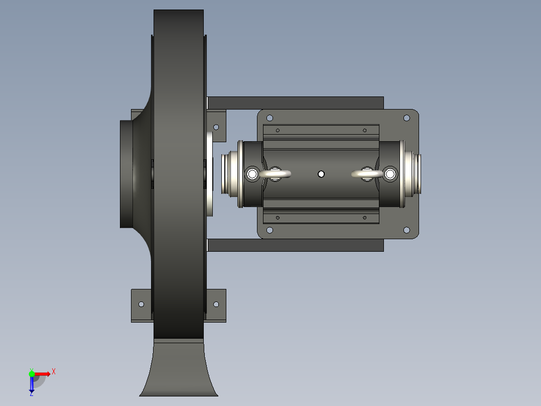 风机驱动桥俯视图
