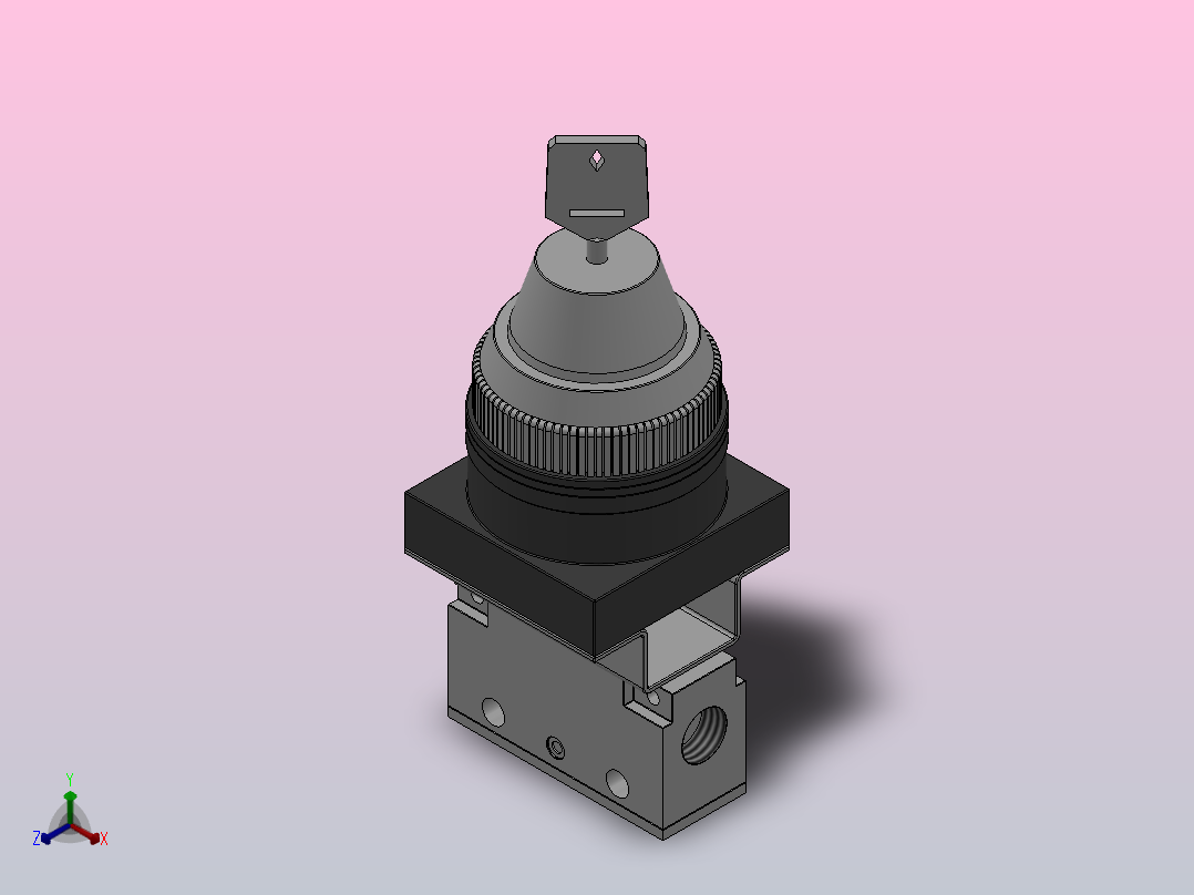QVM100系列锁匙阀[QVM131-01-36]正等轴测图