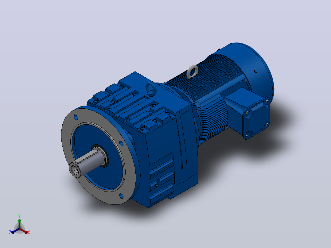 RF77法兰轴伸式安装斜齿轮减速机RF77-Y0.75-4P-80-M1-0°-Φ250主视图