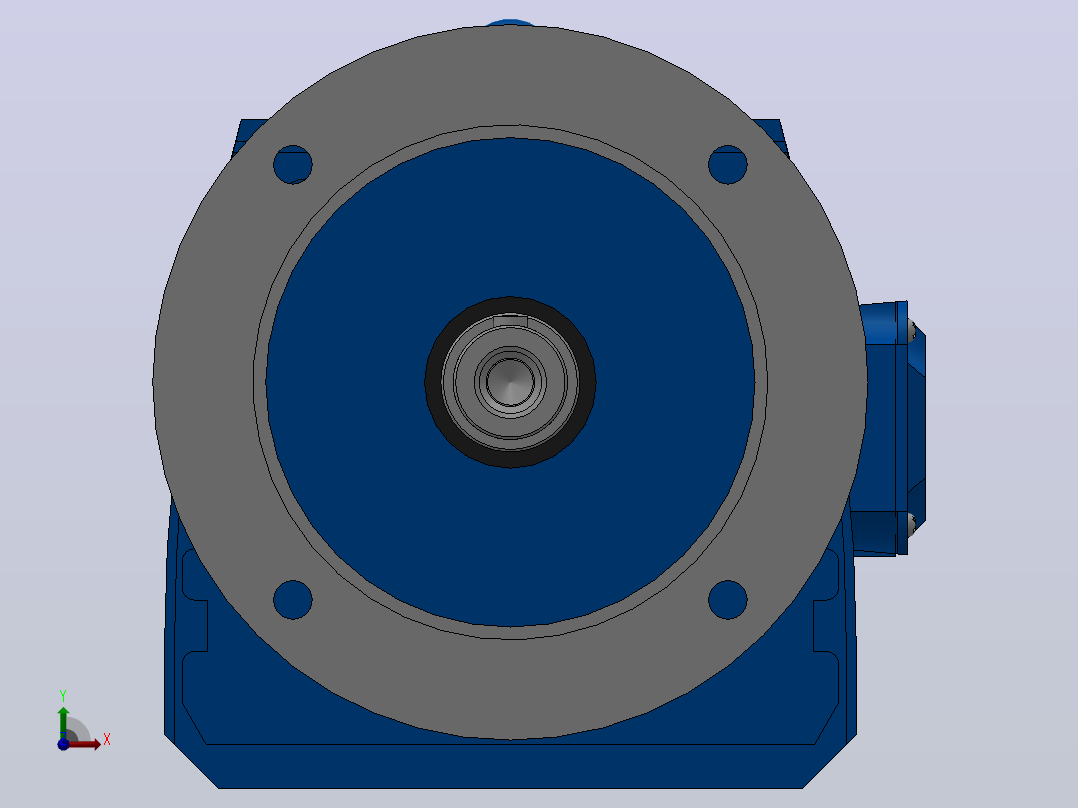 RF77法兰轴伸式安装斜齿轮减速机RF77-Y0.75-4P-80-M1-0°-Φ250前视图