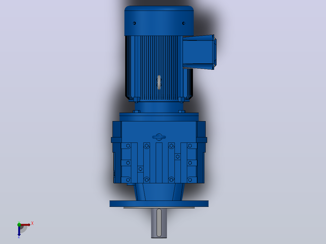 RF77法兰轴伸式安装斜齿轮减速机RF77-Y0.75-4P-80-M1-0°-Φ250俯视图