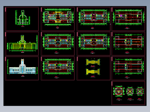 某高校1.3万平米6层框架结构教学楼建筑设计CAD图纸