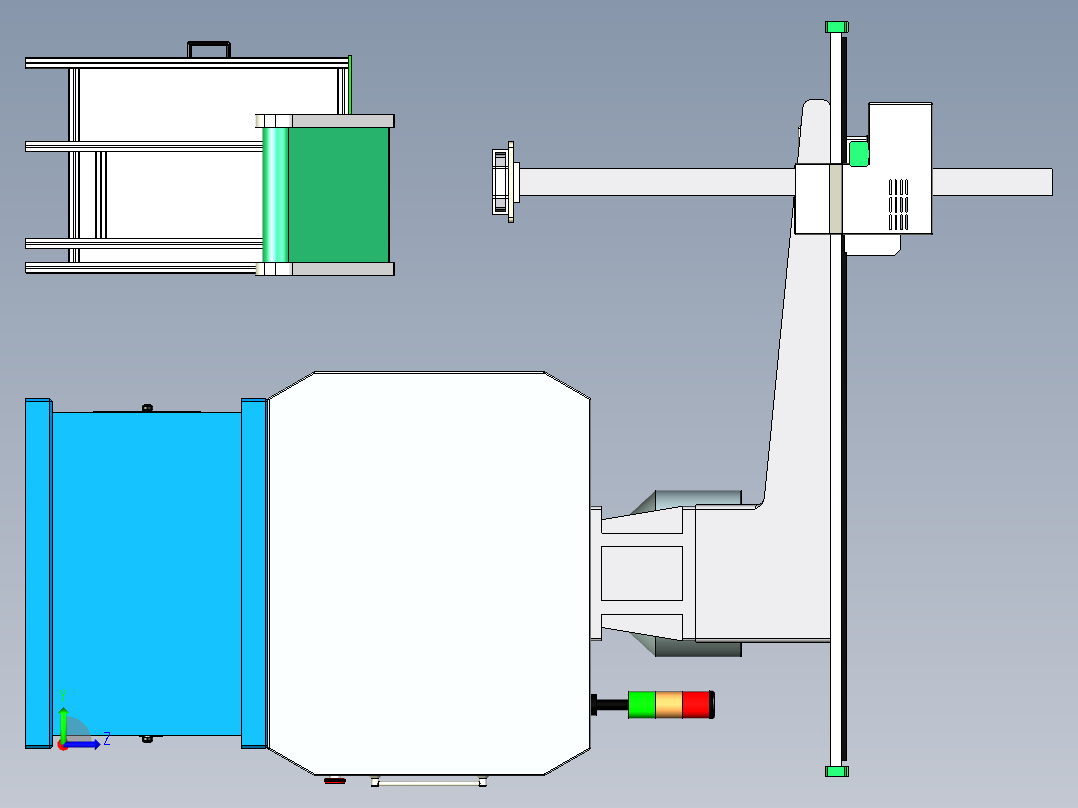 注塑机 3D图纸外壳图 Inventor step igs 机械设计设备3D模型左视图