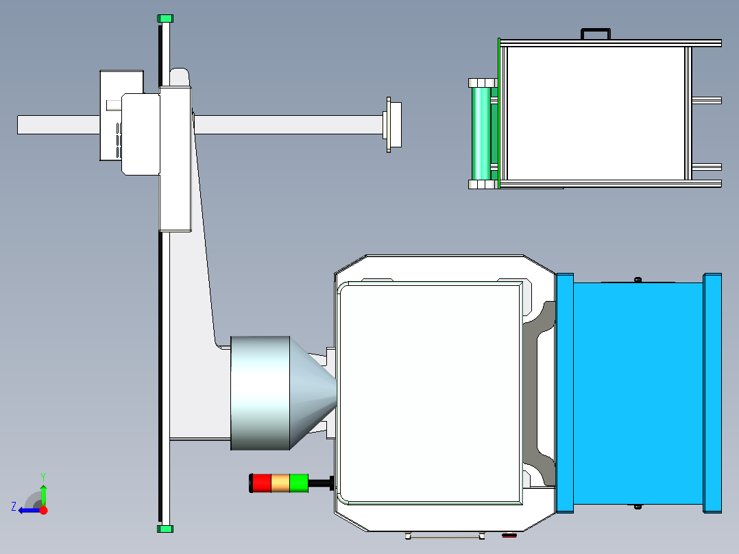 注塑机 3D图纸外壳图 Inventor step igs 机械设计设备3D模型右视图
