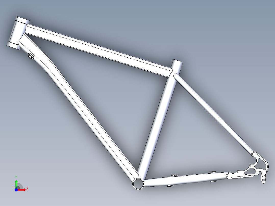 铝制的框架结构前视图