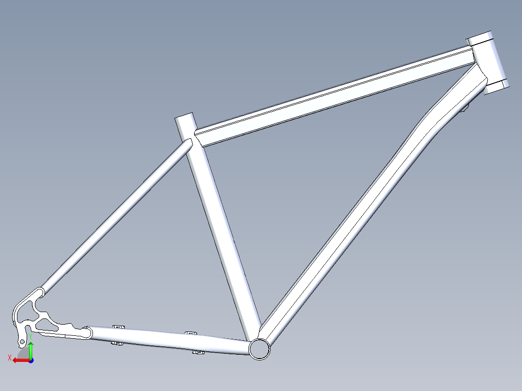 铝制的框架结构后视图