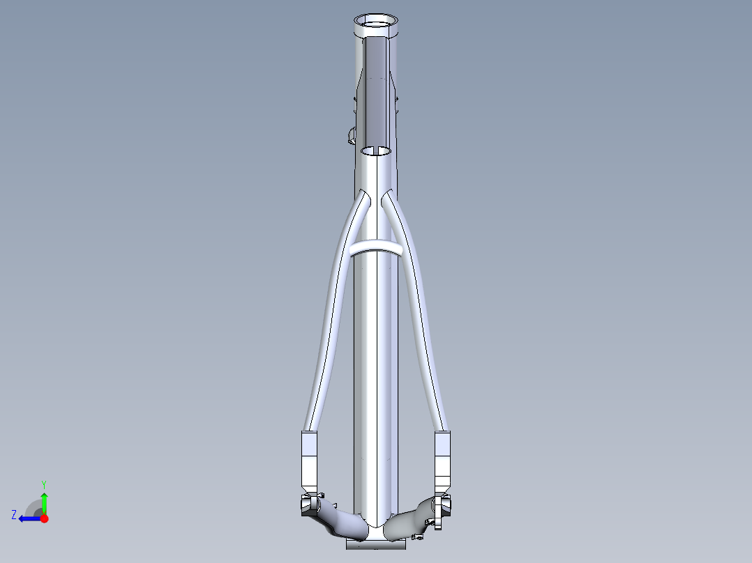 铝制的框架结构右视图
