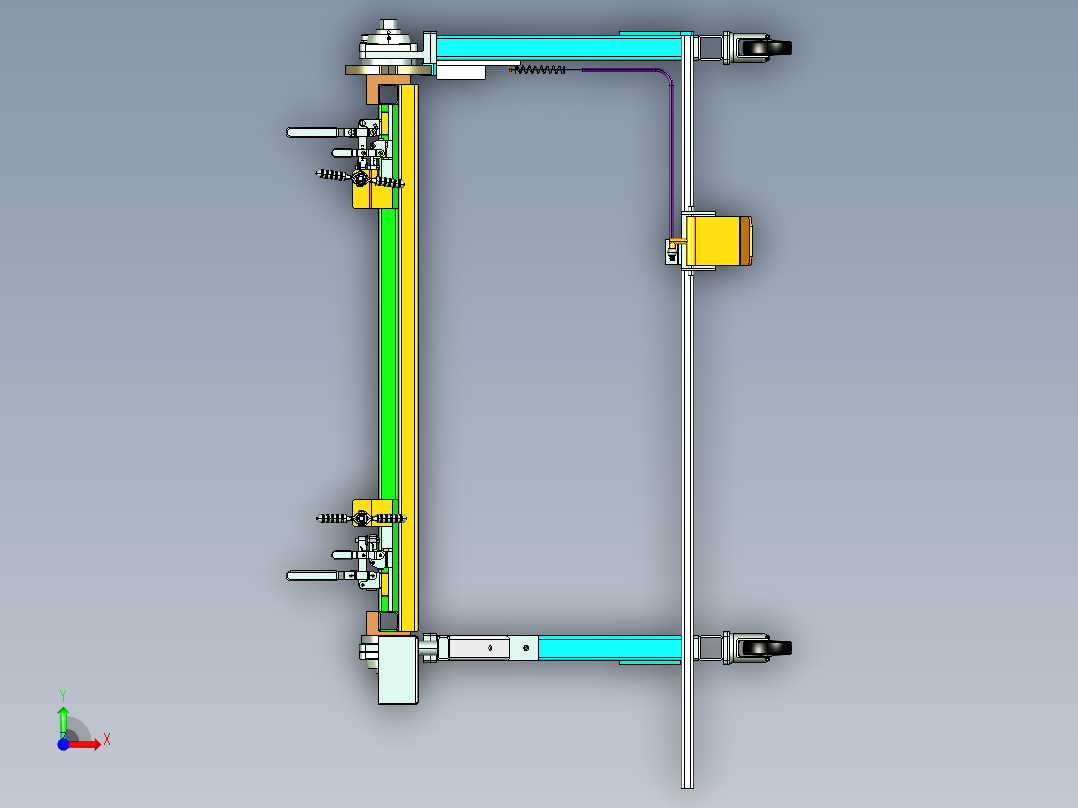 一种翻转式小车前视图