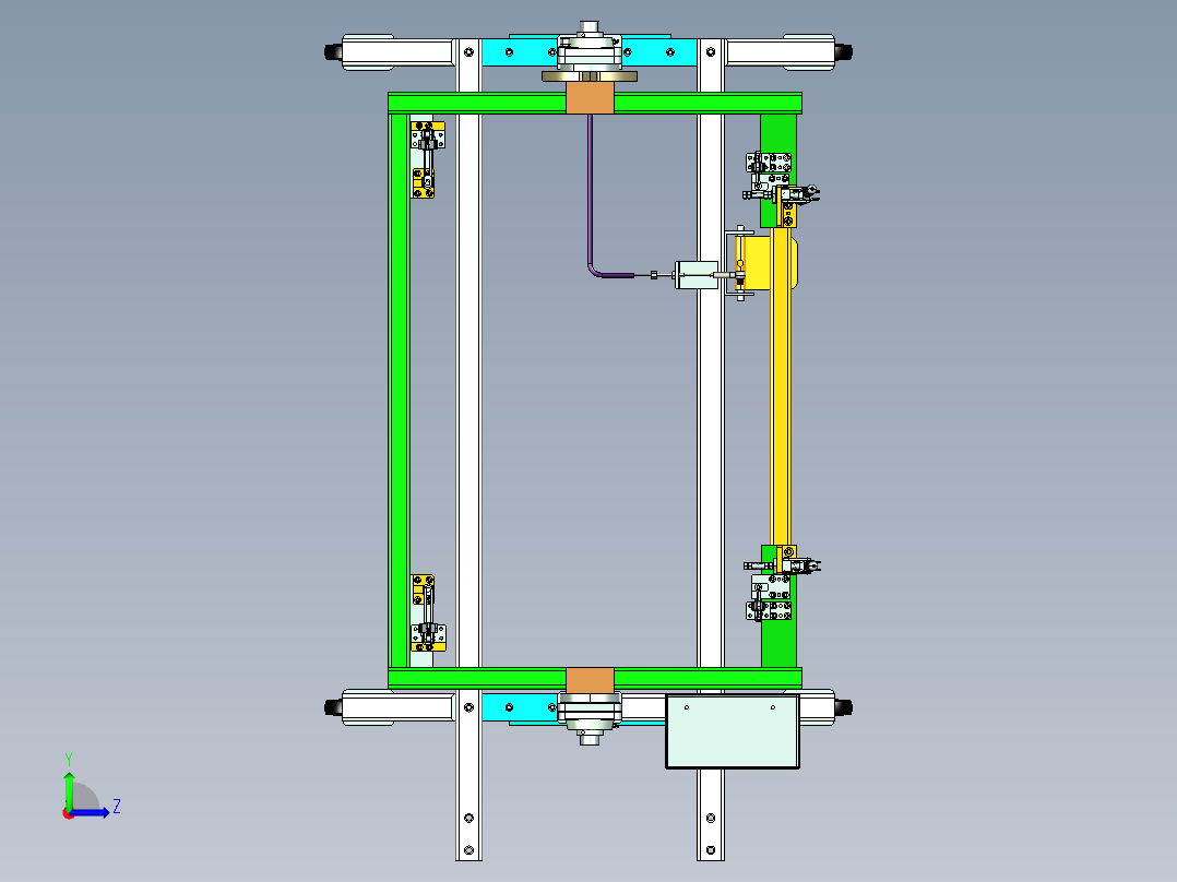 一种翻转式小车左视图
