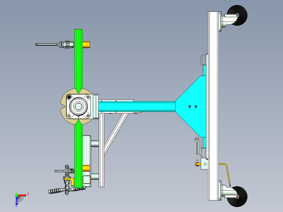 一种翻转式小车俯视图