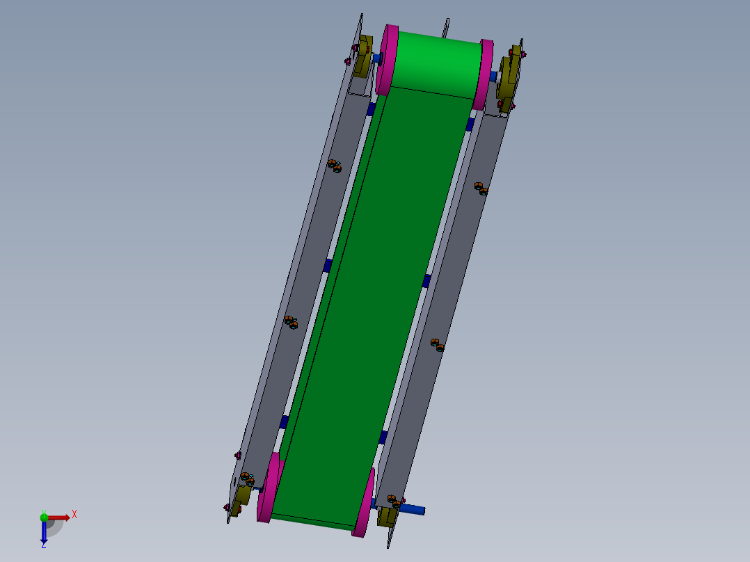 装配线产品的托盘俯视图