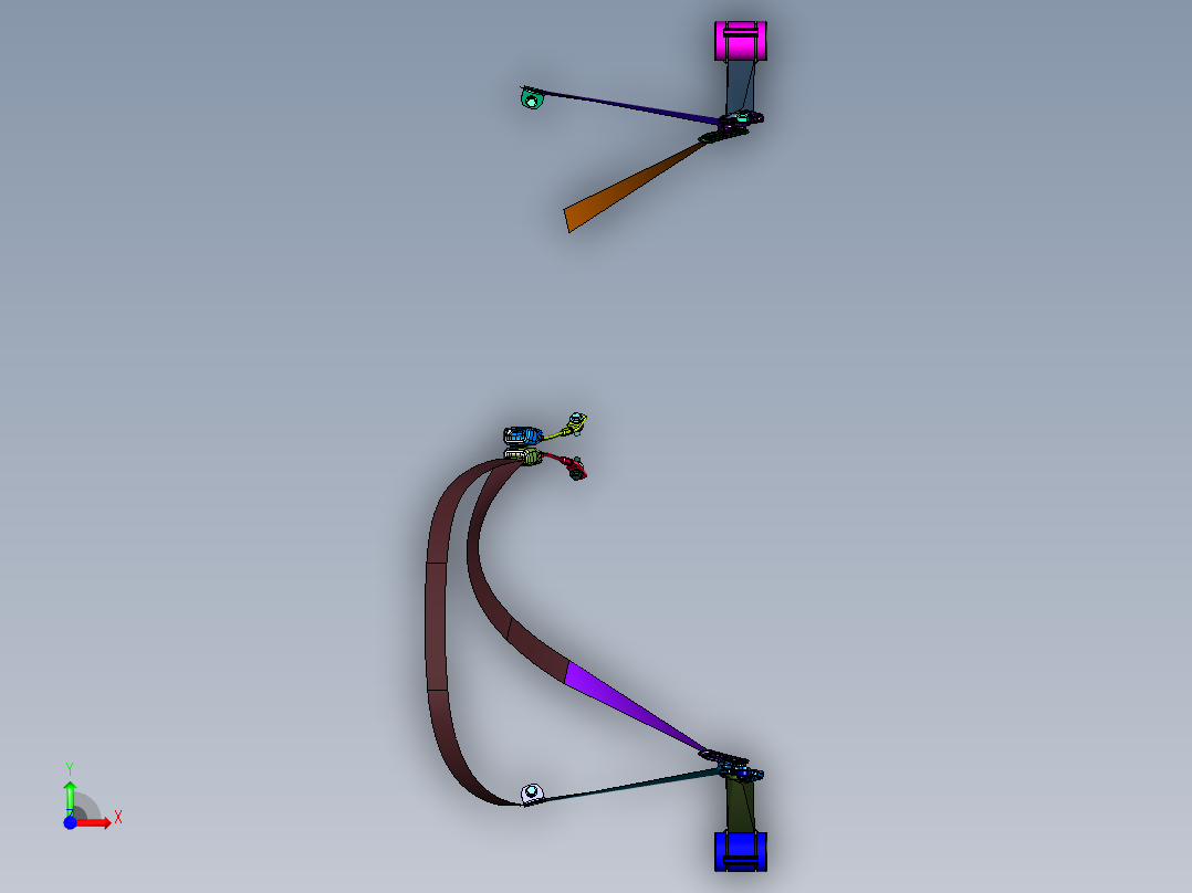 挖掘机建筑车辆点式安全带前视图
