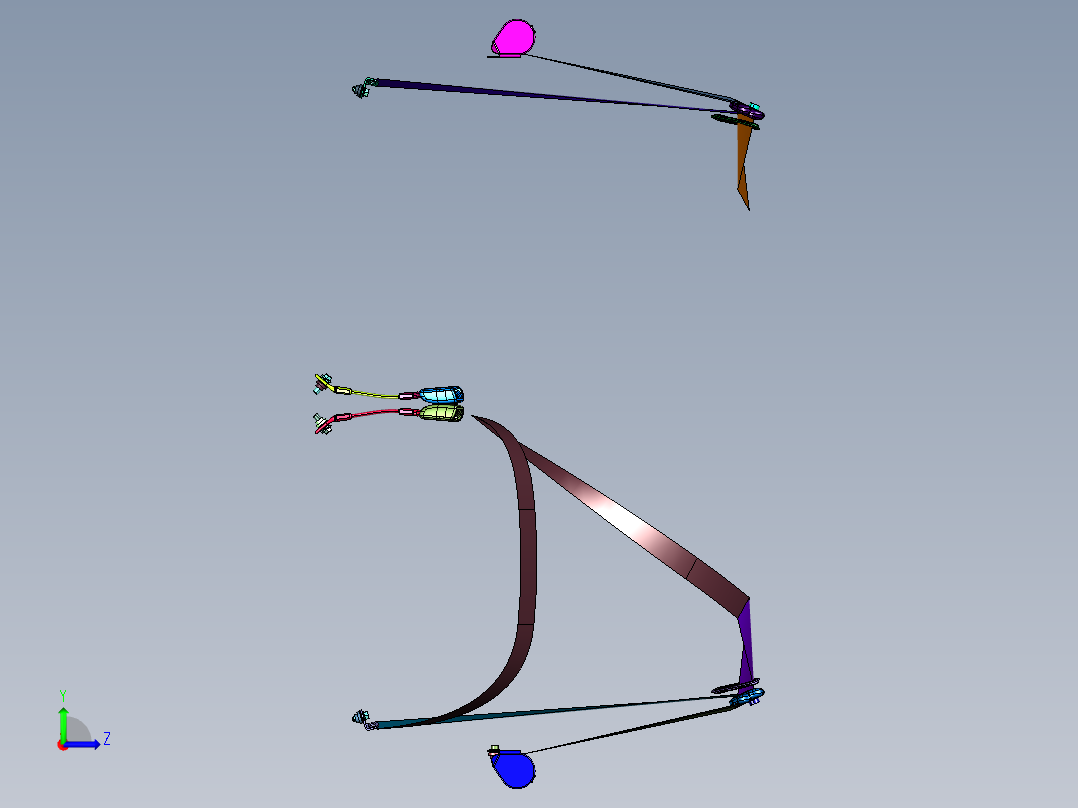 挖掘机建筑车辆点式安全带左视图