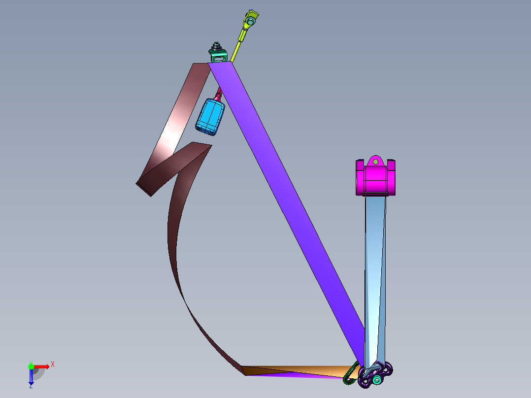 挖掘机建筑车辆点式安全带俯视图