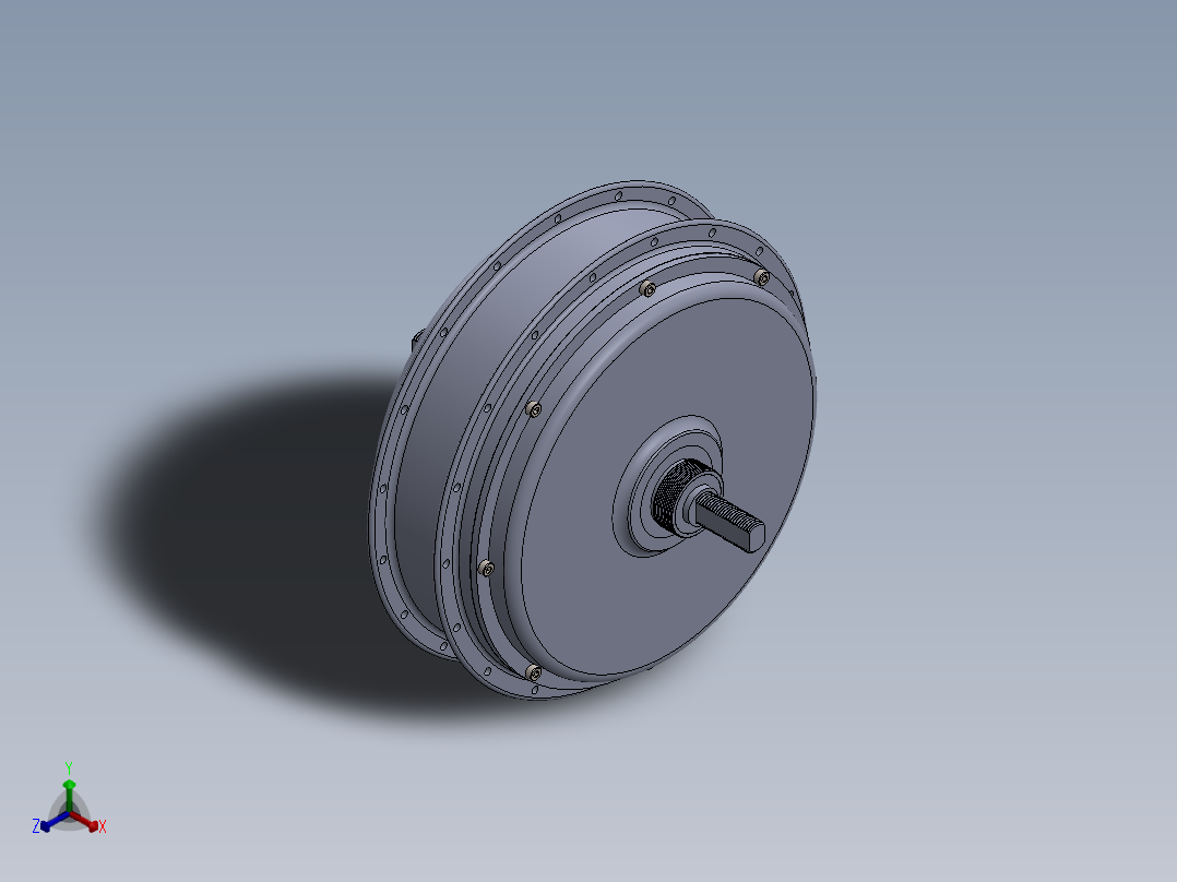 自行车 QS轮毂电机 QS205 H50 3000W--STP正等轴测图