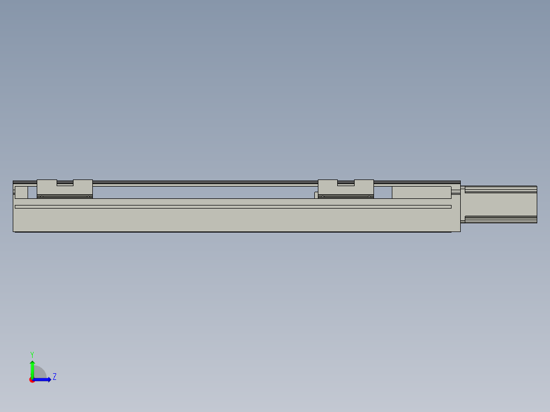 直线模组LHA6-S300-M-100W(16丝杆)设计图纸左视图