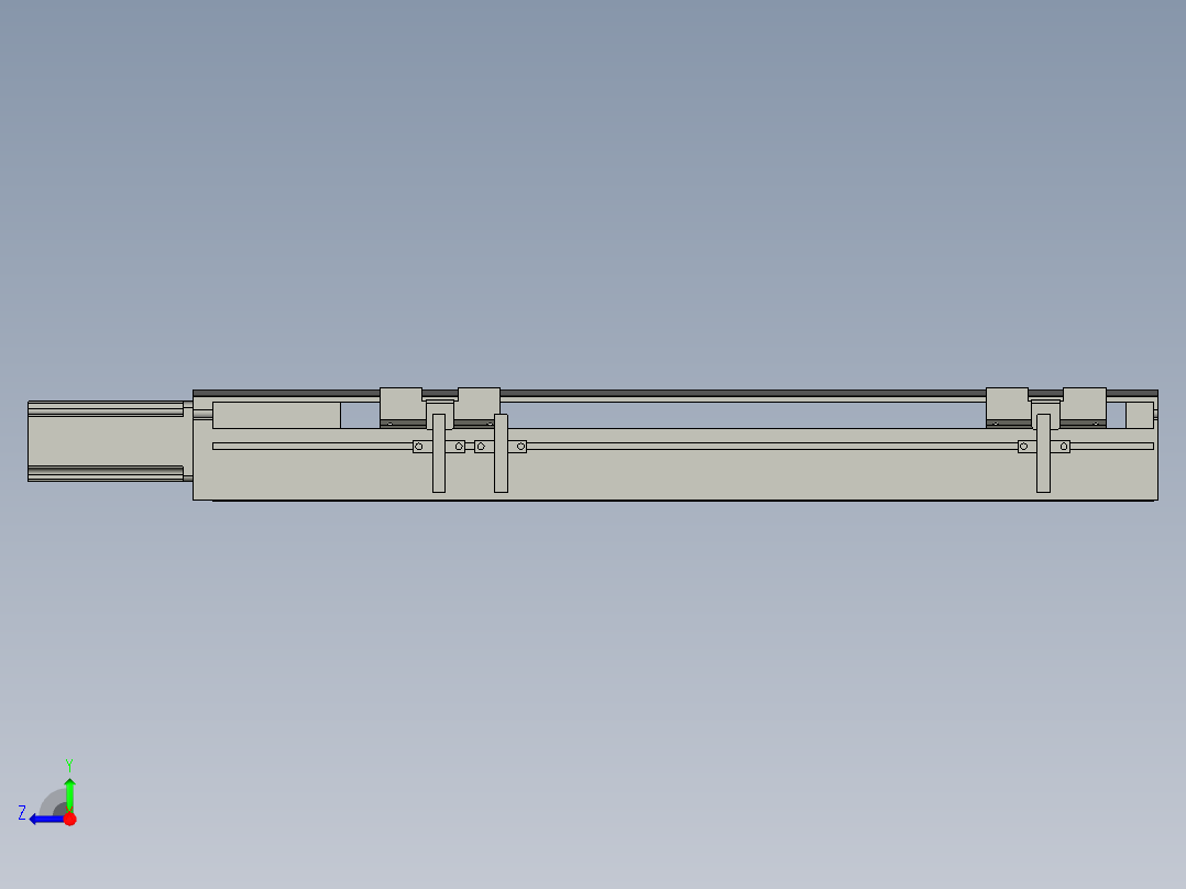 直线模组LHA6-S300-M-100W(16丝杆)设计图纸右视图