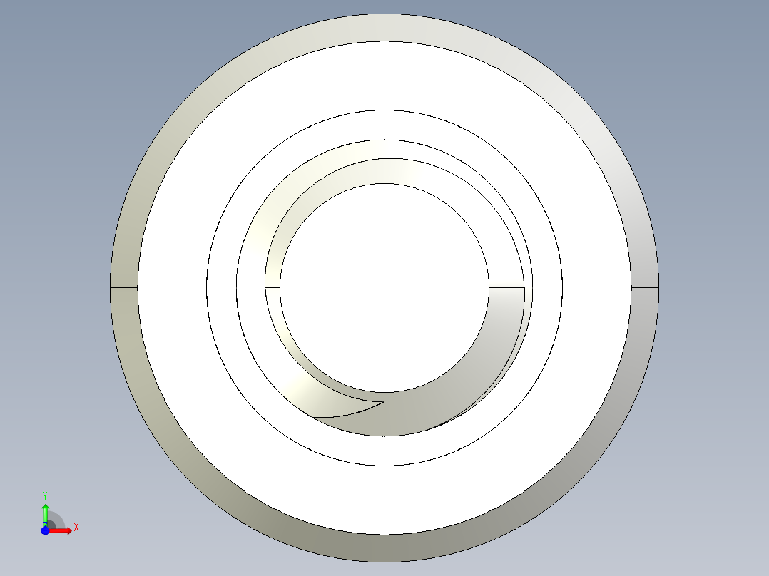 超薄型内六角螺钉-Ultra Low Profile Socket Head Screws 5-16 - 18 Thread Size 1 in Long.IGS前视图