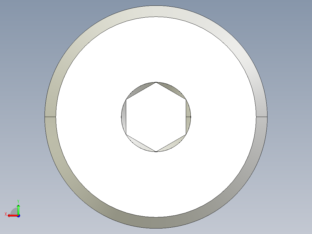 超薄型内六角螺钉-Ultra Low Profile Socket Head Screws 5-16 - 18 Thread Size 1 in Long.IGS后视图