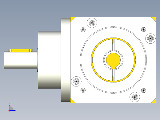 换向器PW90(垂直输出）PLX90-L2 19-70-90-M6.stp左视缩略图