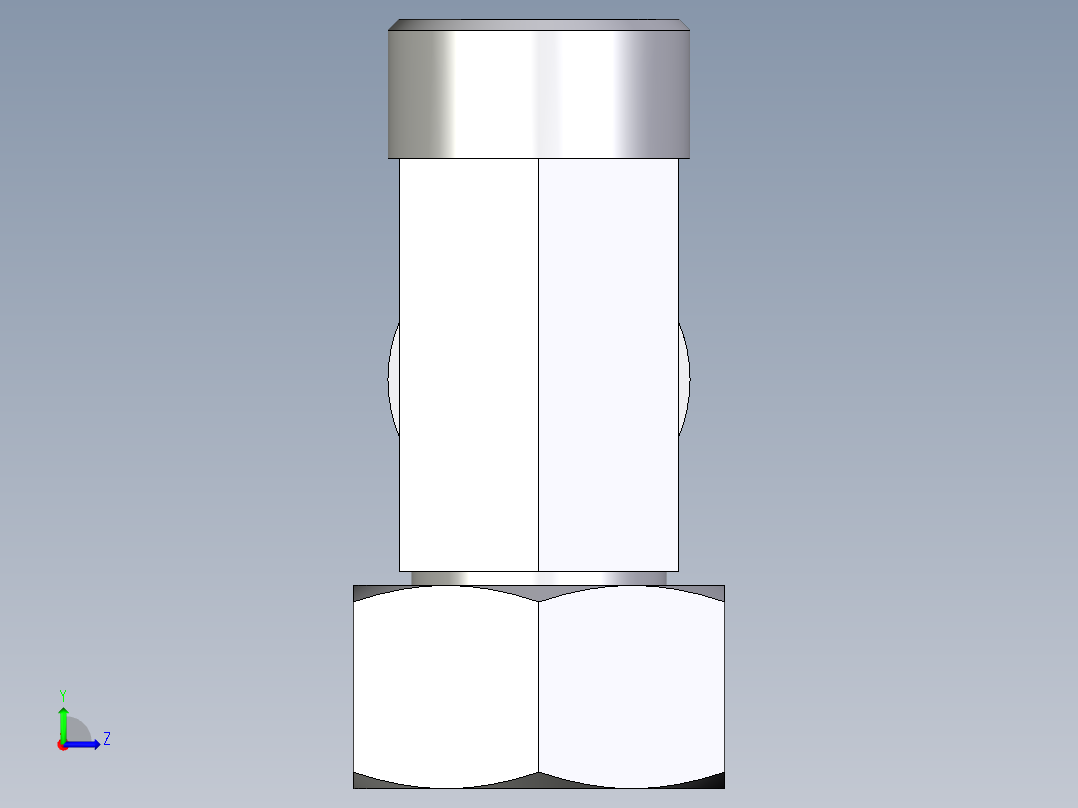 卡套式工业通用硬管接头EO_Swivel_nut_run_tee_EL18LOMD71左视图